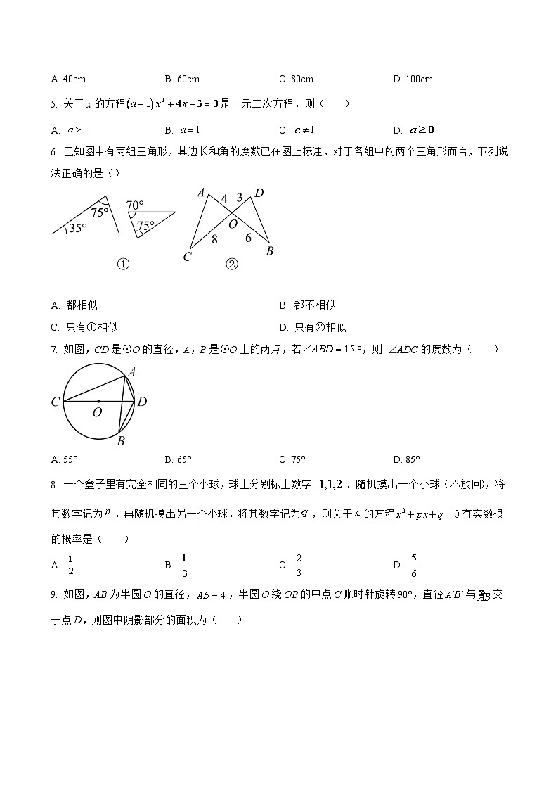 河南省濮阳市清丰县2023届九年级上学期期末模拟测试数学试卷(含解析)第2页