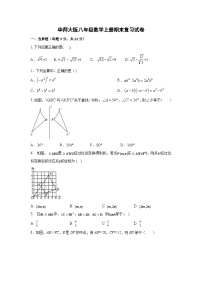 华东师大版2023-2024学年八年级数学上册期末复习试卷