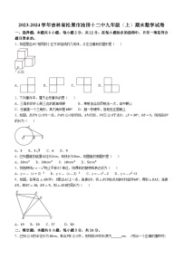 吉林省松原市宁江区吉林油田第十二中学2023-2024学年九年级上学期期末数学试题