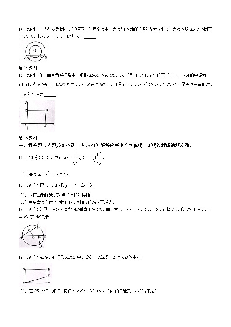 河南省新乡市封丘县2023-2024学年九年级上学期期末数学试题03