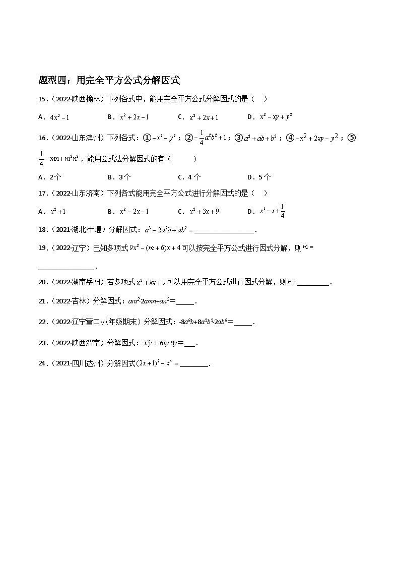 专题10 因式分解重难点题型分类-2022-2023学年八年级数学上册重难点题型期末复习热点题型（人教版）03