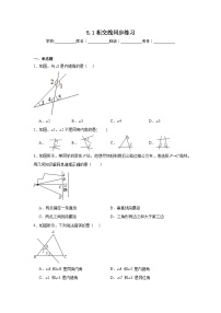 初中数学人教版七年级下册5.1.1 相交线复习练习题