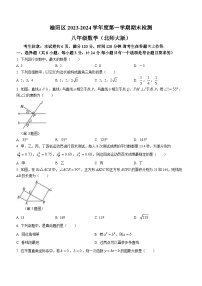 陕西省榆林市榆阳区第五中学2023-2024学年八年级上学期期末数学试题