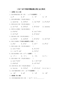 三年广东中考数学模拟题分类汇总之整式