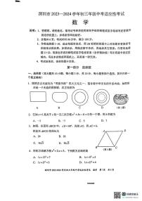 2023-2024深圳市初三适应性考试数学试卷