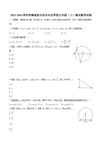 河南省驻马店市区学校2023—2024学年上学期九年级数学期末质量监测