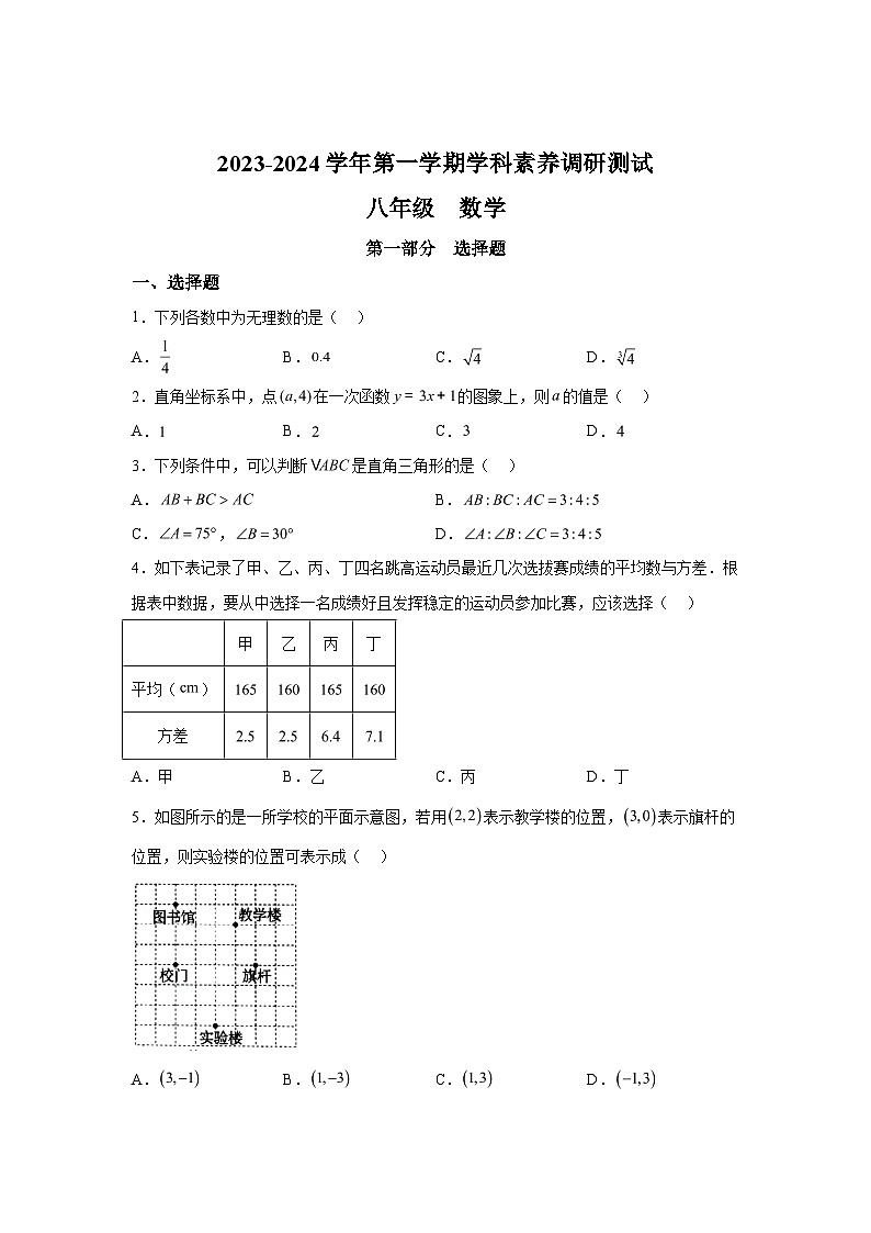 广东省深圳市坪山区2023-2024学年八年级上学期期末数学试题（含解析）第1页