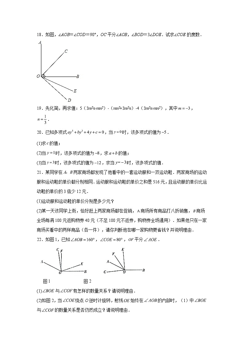 吉林省白山市抚松县2023-2024学年上学期七年级数学期末试题（含解析）第3页