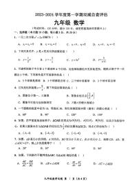 广东省江门市鹤山市2023-2024学年九年级上学期数学期末试卷