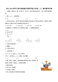 2023-2024学年天津市滨海新区国际学校七年级（上）期末数学试卷（含解析）