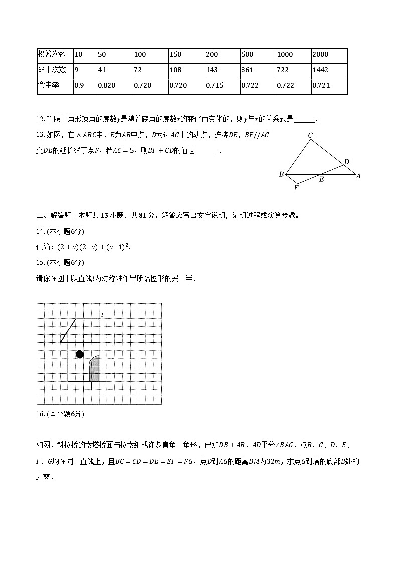 2023-2024学年陕西省榆林市横山中学八年级（上）开学数学试卷（含解析）03