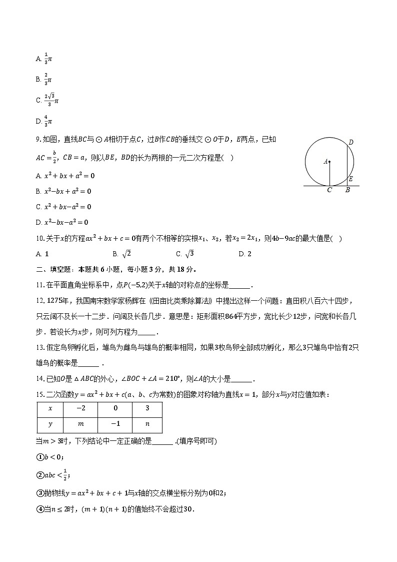2023-2024学年湖北省武汉市江夏区光谷实验中学九年级（上）适应性数学试卷（12月份）（含解析）第2页