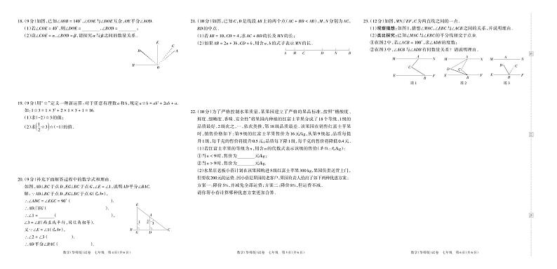 河南省洛阳市宜阳县2022—2023学年上学期第四次学情诊断（期末）七年级数学试卷第2页