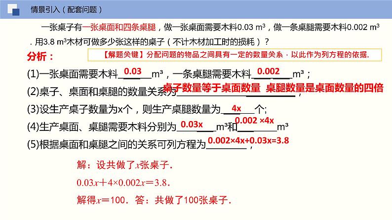 4.3 用一元一次方程解决实际问题（第一课时 配套问题与销售盈亏问题）（课件）-2022-2023学年七年级数学上册同步精品课堂（苏教版）05