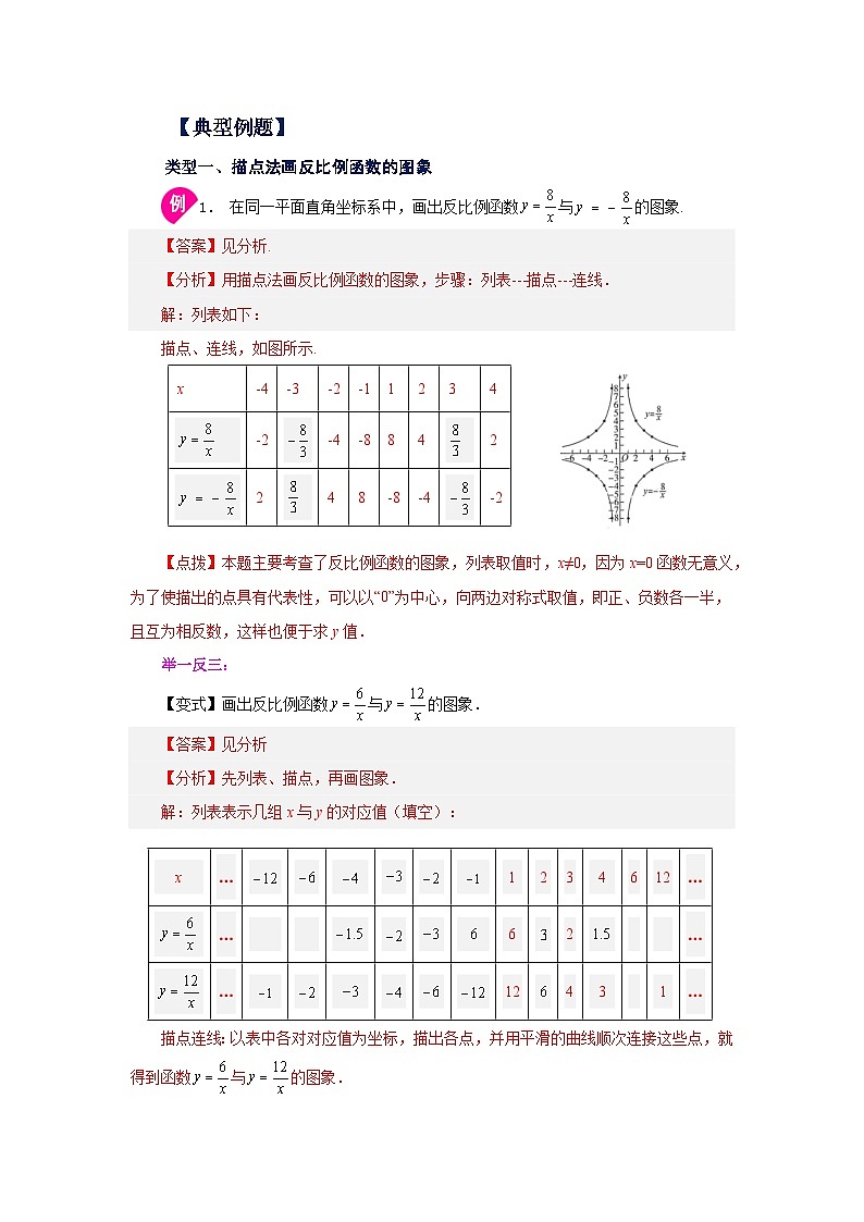 北师大版九年级数学上册基础知识专项讲练 专题6.4 反比例函数的图象和性质（知识讲解）第2页