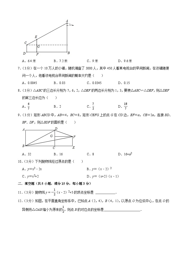 辽宁省沈阳市康平县2023-—2024学年九年级上学期期末数学模拟试卷第2页