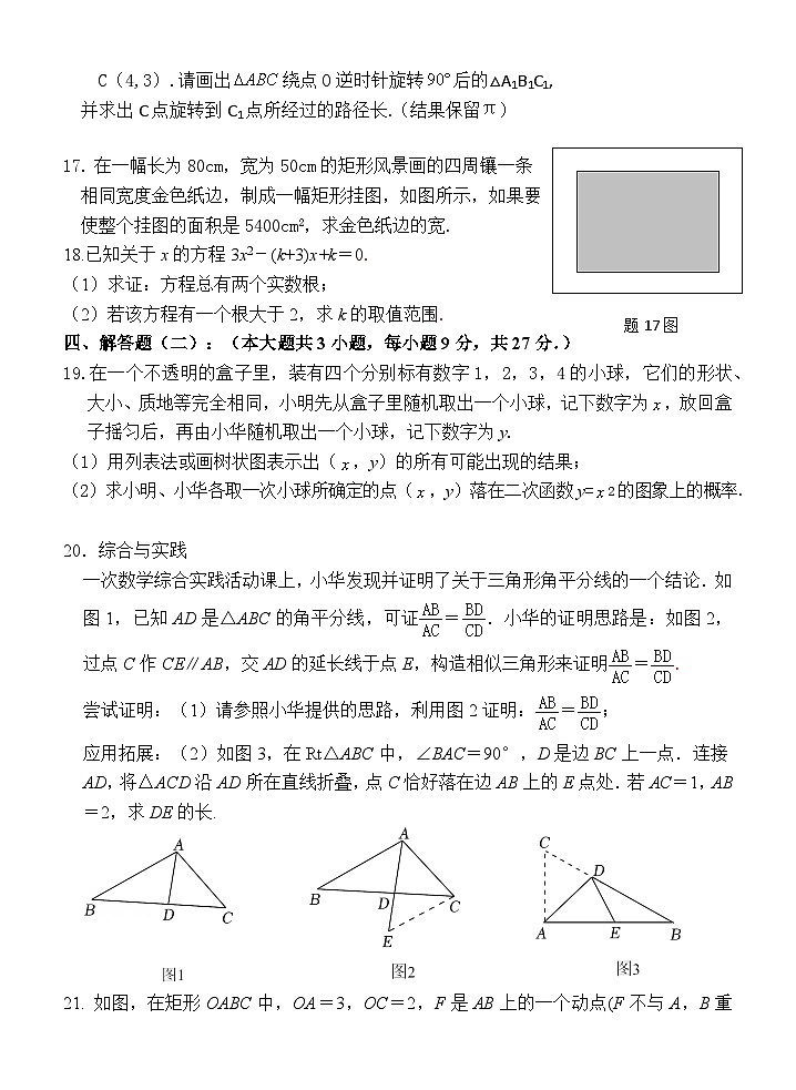广东省惠州市博罗县2023-2024学年九年级上学期期末考试数学试题03