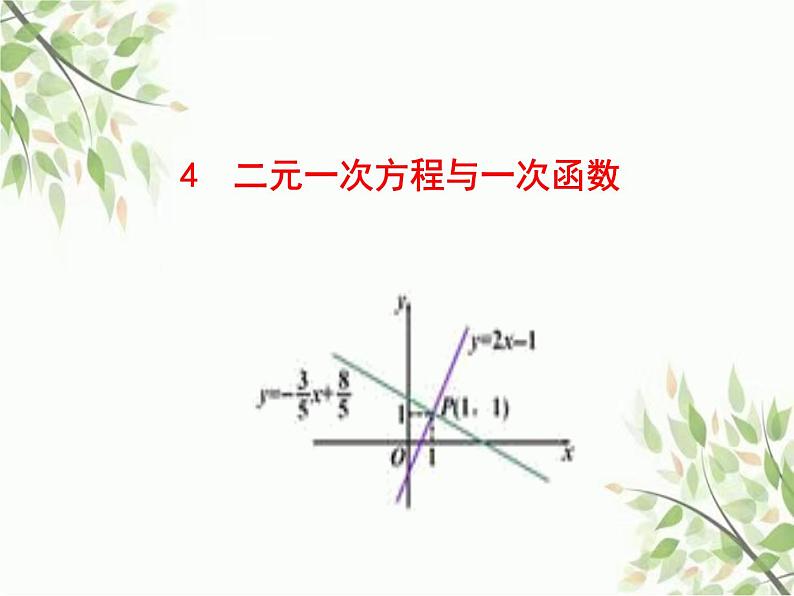 鲁教版七年级数学下册7.4二元一次方程与一次函数教学课件01