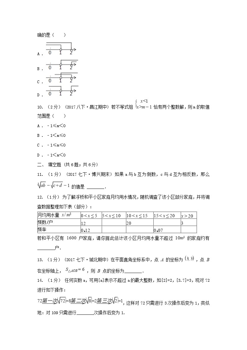 2021-2022学年青海海西蒙古族藏族自治州七年级下册期末数学试卷及答案第3页