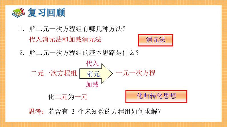 湘教版数学七年级下册1.4 三元一次方程组 同步课件03