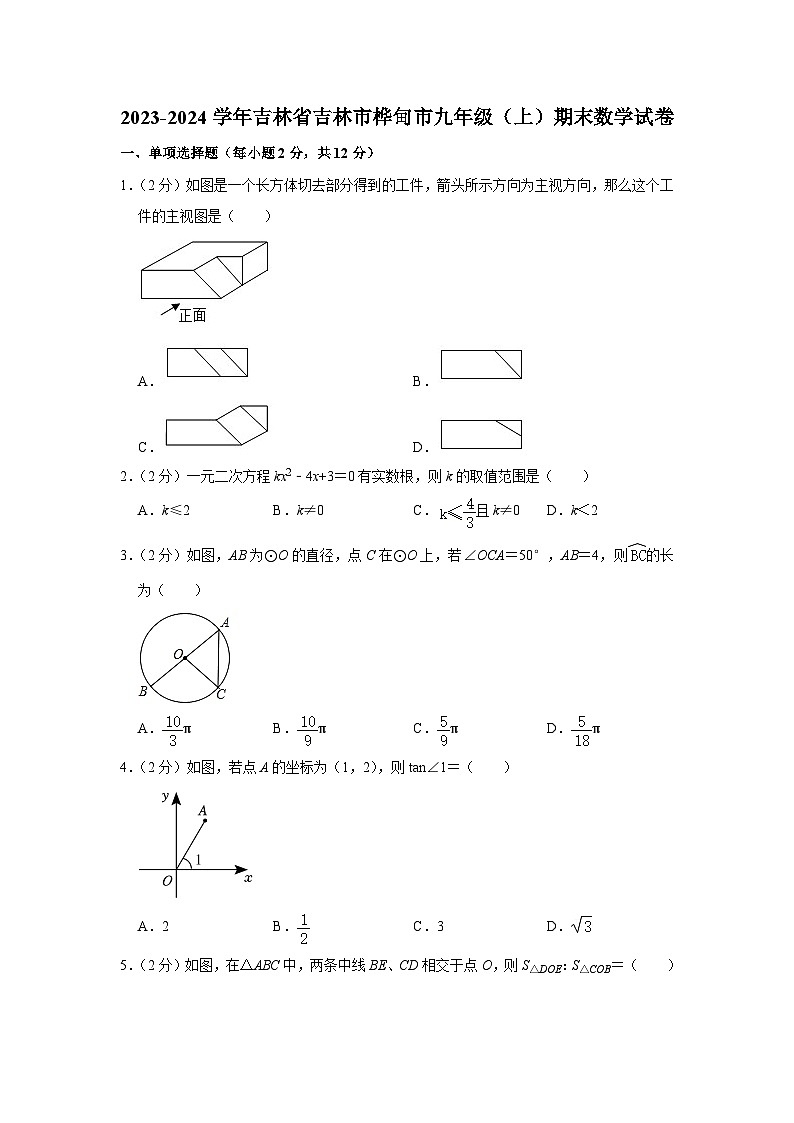 +吉林省吉林市桦甸市2023-2024学年九年级上学期期末数学试卷第1页