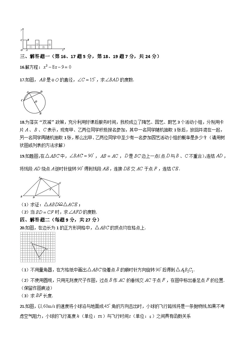 广东省珠海市金湾区2023-2024学年九年级上学期期末数学试题(含答案)第3页