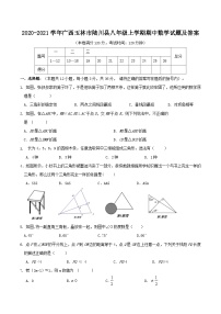 2020-2021学年广西玉林市陆川县八年级上学期期中数学试题及答案