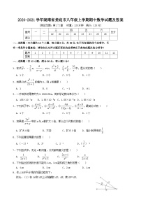 2020-2021学年湖南省娄底市八年级上学期期中数学试题及答案