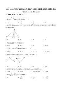 2021-2022学年广西北海市合浦县八年级上学期期中数学试题及答案