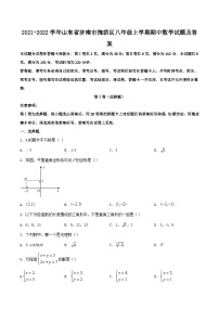 2021-2022学年山东省济南市槐荫区八年级上学期期中数学试题及答案