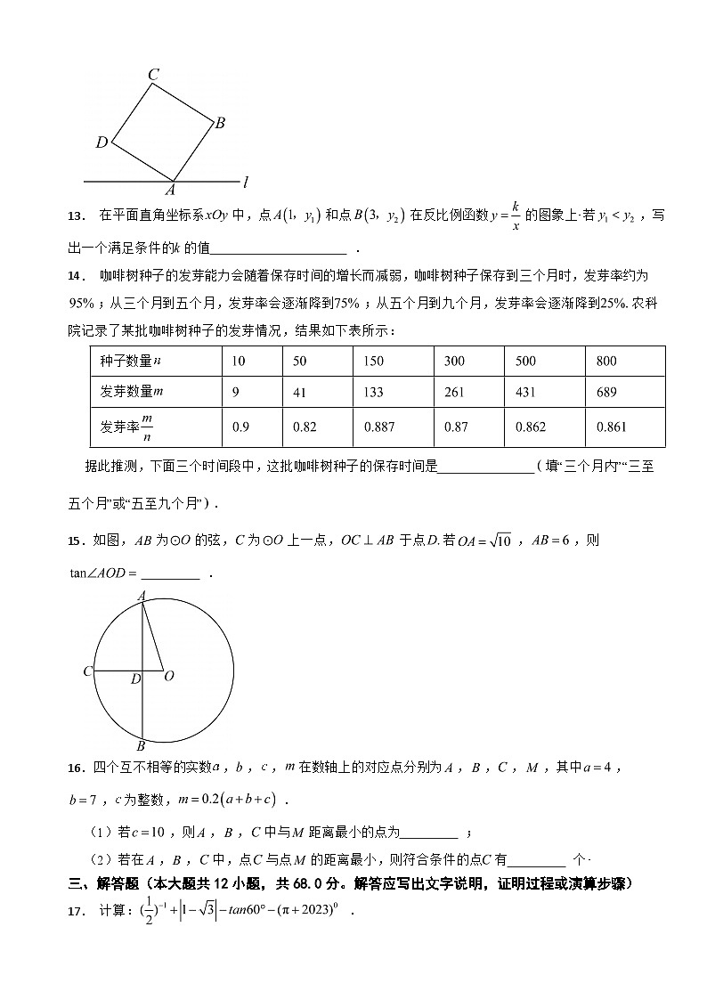 北京市海淀区2024年中考二模数学考试试卷附答案第3页