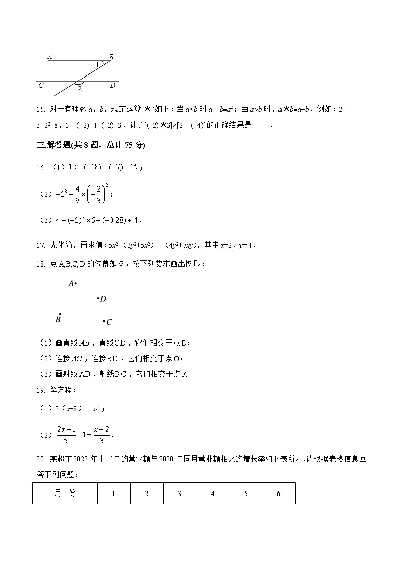 河南省驻马店市平舆县2022-2023学年七年级上学期期末模拟测试数学试卷(含解析)第3页