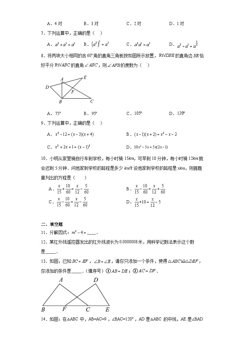 广东省肇庆市高要区2023-2024学年八年级上学期期末数学试题(含答案)第2页