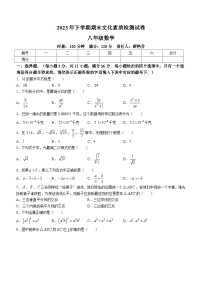 湖南省娄底市娄星区2023-2024学年八年级上学期期末数学试题