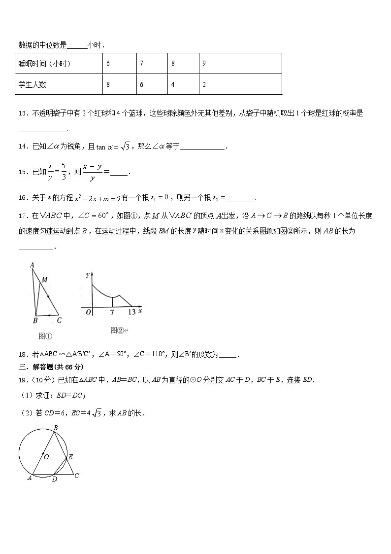 2023-2024学年内蒙古通辽市库伦旗九年级数学第一学期期末联考试题含答案第3页