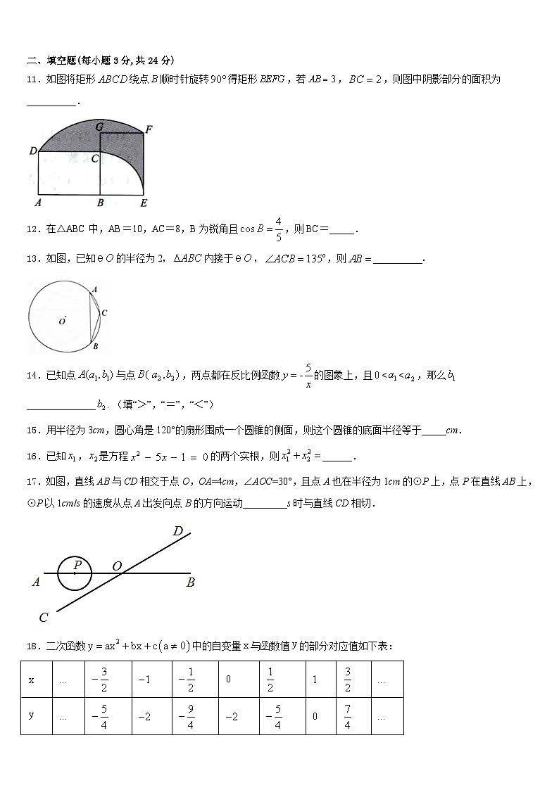 2023-2024学年四川省成都市棕北中学数学九上期末学业质量监测试题含答案03