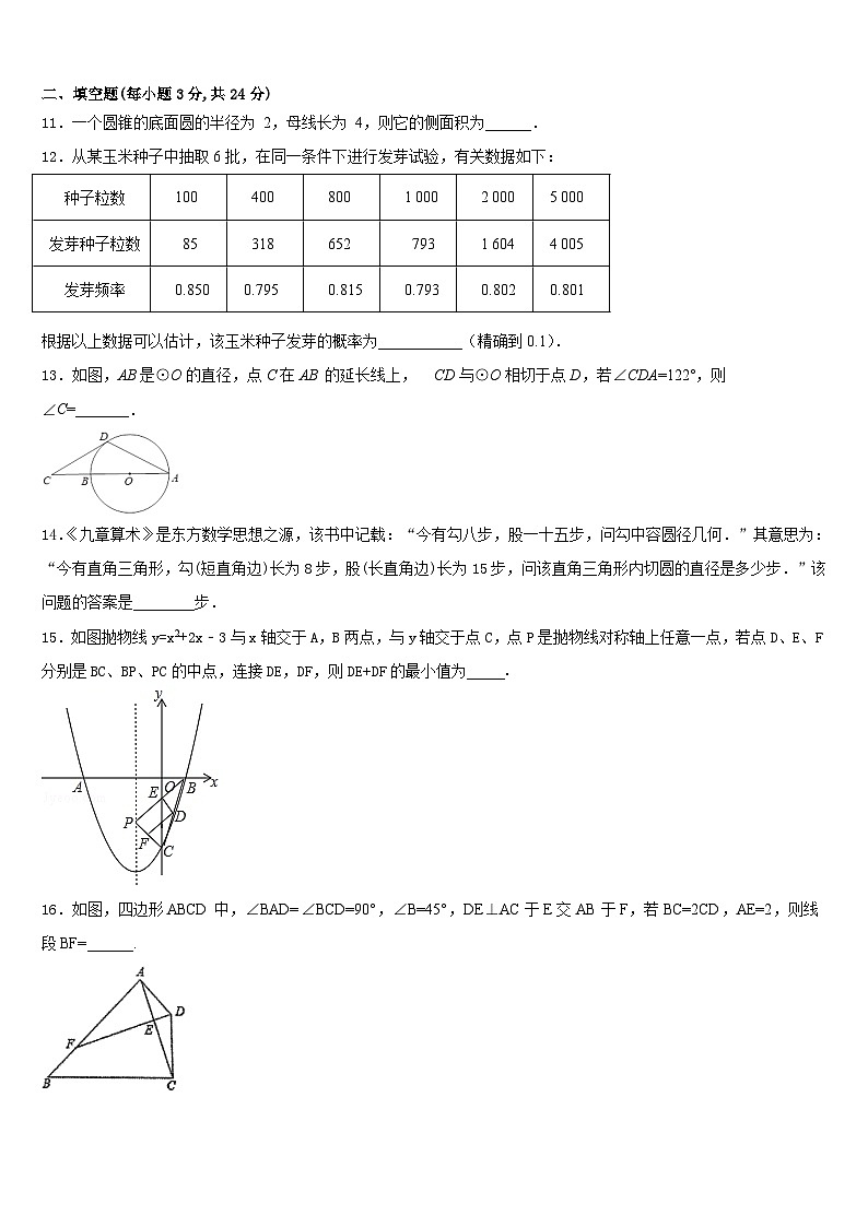 2023-2024学年四川省简阳市养马区数学九上期末联考模拟试题含答案03