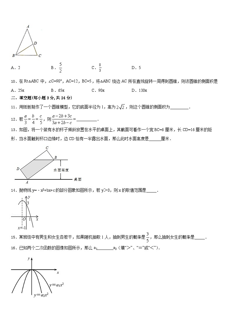 2023-2024学年四川省仪陇县数学九年级第一学期期末质量检测试题含答案第3页