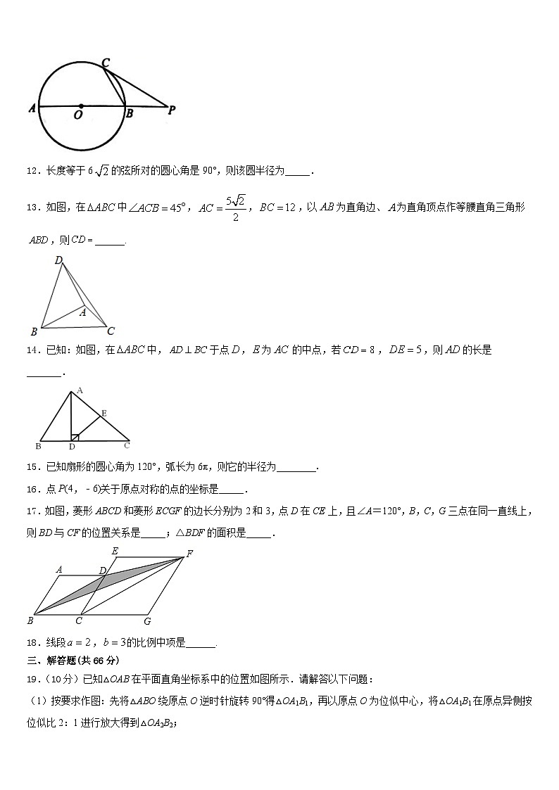 2023-2024学年四川省射洪市数学九上期末质量检测试题含答案第3页