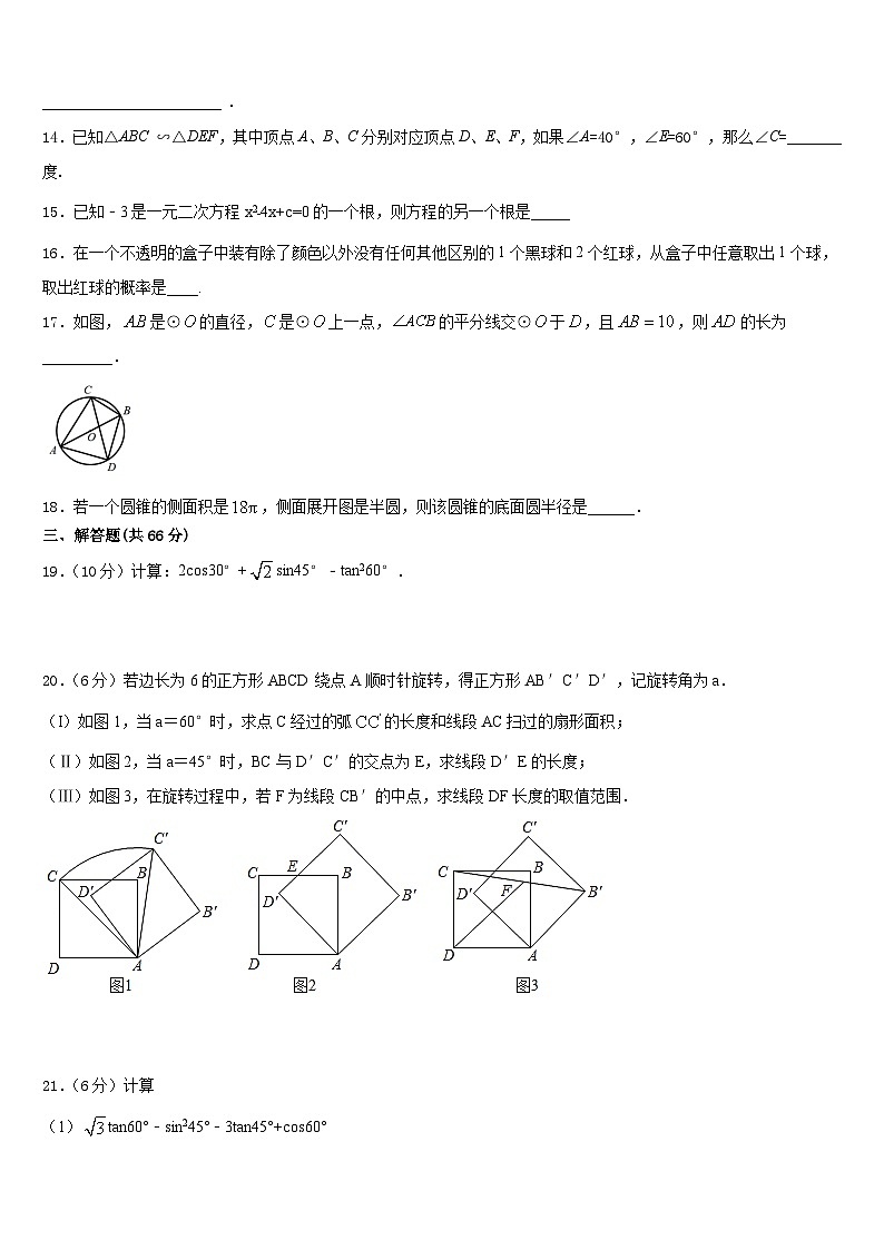 2023-2024学年四川省宜宾县数学九年级第一学期期末监测模拟试题含答案第3页