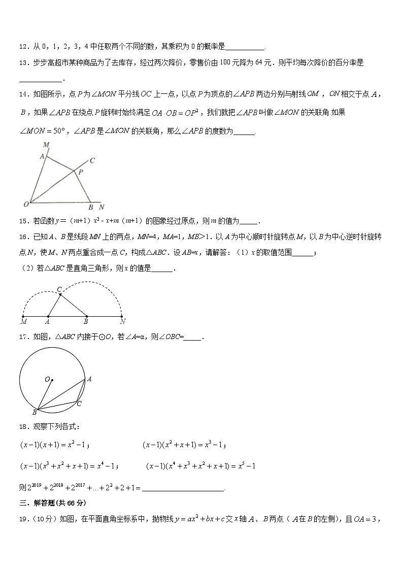 2023-2024学年安徽省安庆市太湖县九年级数学第一学期期末统考模拟试题含答案03