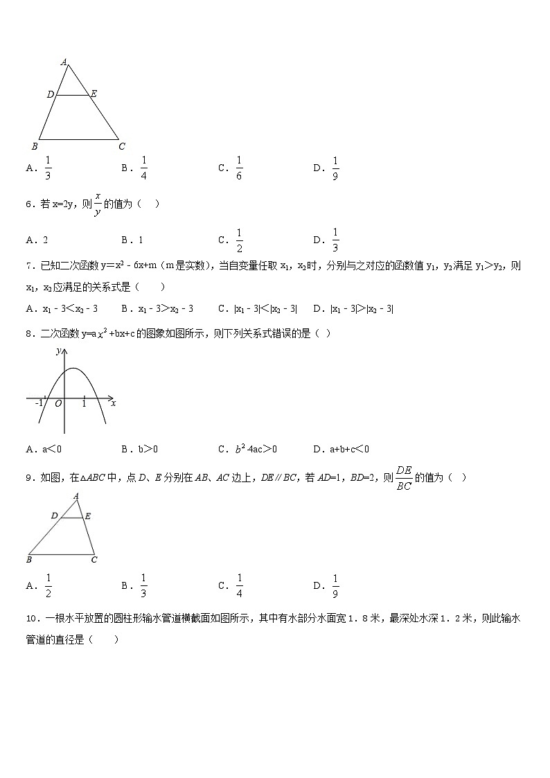 2023-2024学年山东省武城县九年级数学第一学期期末教学质量检测模拟试题含答案第2页