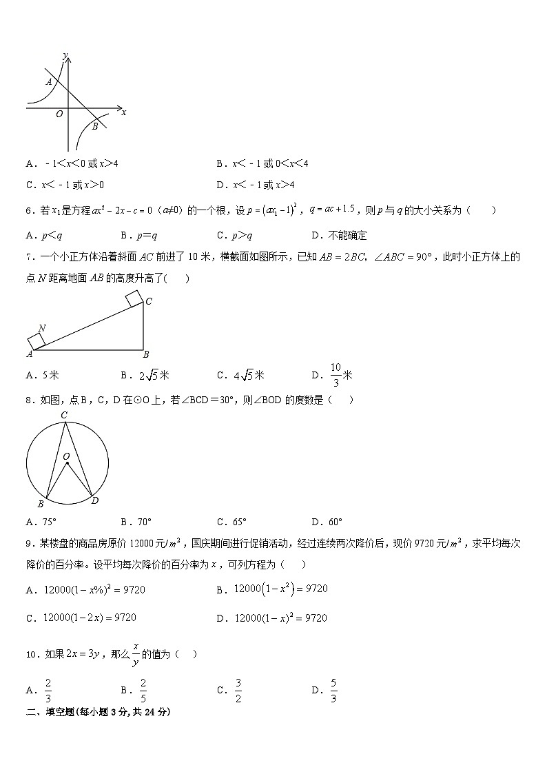 2023-2024学年山东省章丘市实验中学数学九上期末监测模拟试题含答案第2页