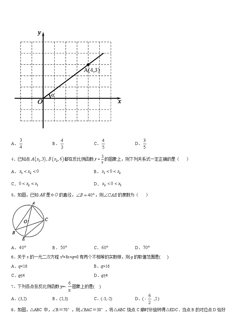 2023-2024学年山西大附中数学九年级第一学期期末达标检测模拟试题含答案02