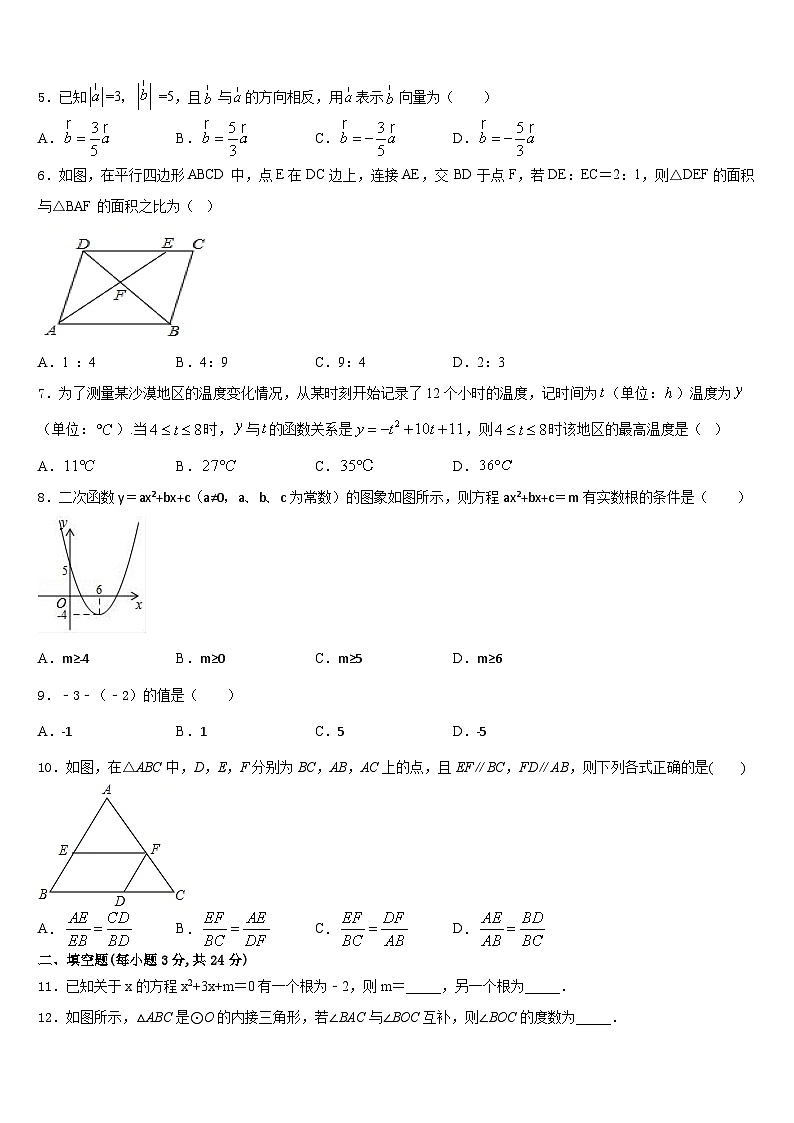 2023-2024学年广西钦州市钦南区犀牛角中学九年级数学第一学期期末教学质量检测试题含答案02