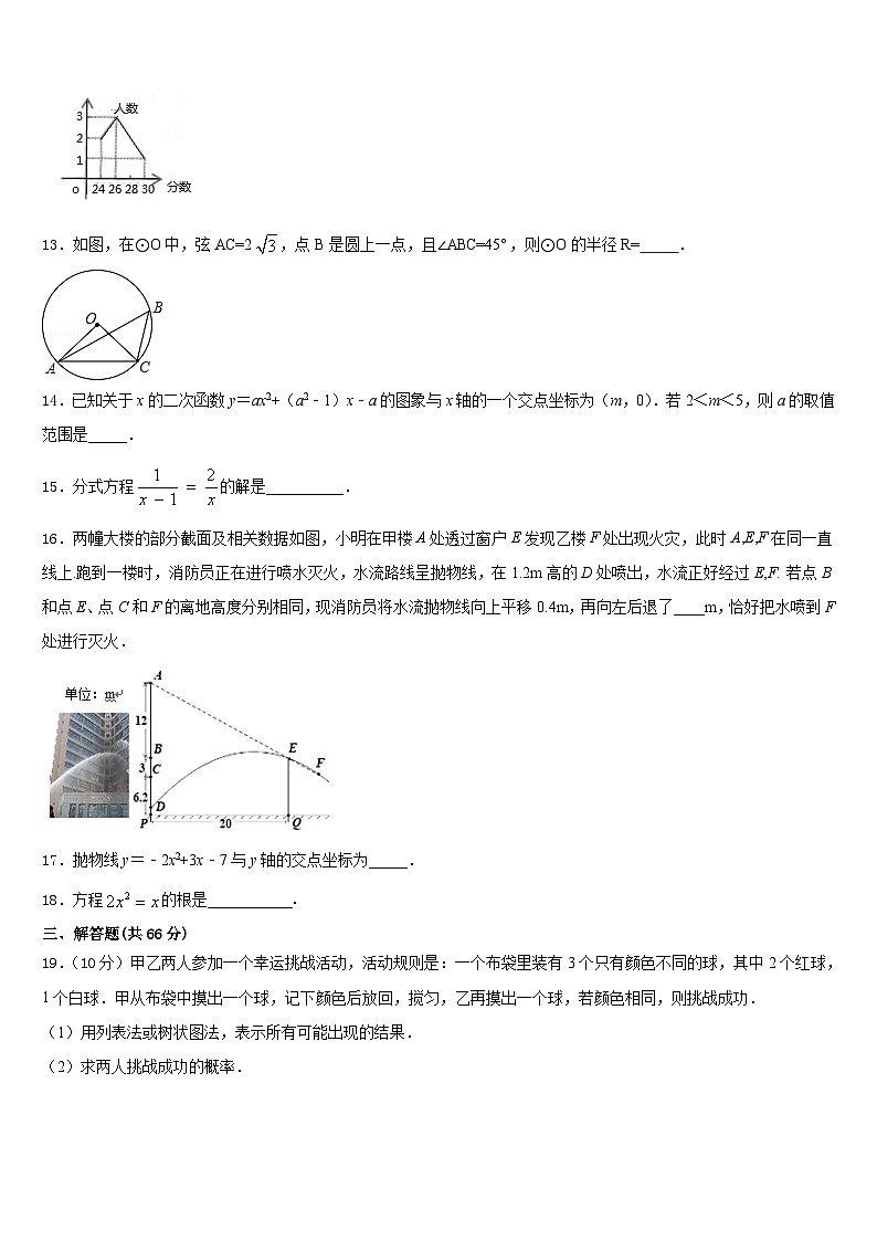 2023-2024学年江汉区部分学校数学九上期末考试试题含答案03