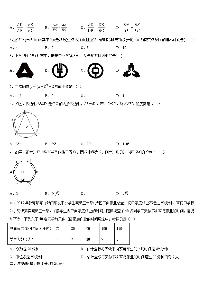2023-2024学年江苏省兴化市实验学校数学九年级第一学期期末统考试题含答案第2页