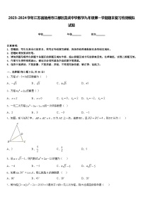 2023-2024学年江苏省扬州市江都区真武中学数学九年级第一学期期末复习检测模拟试题含答案