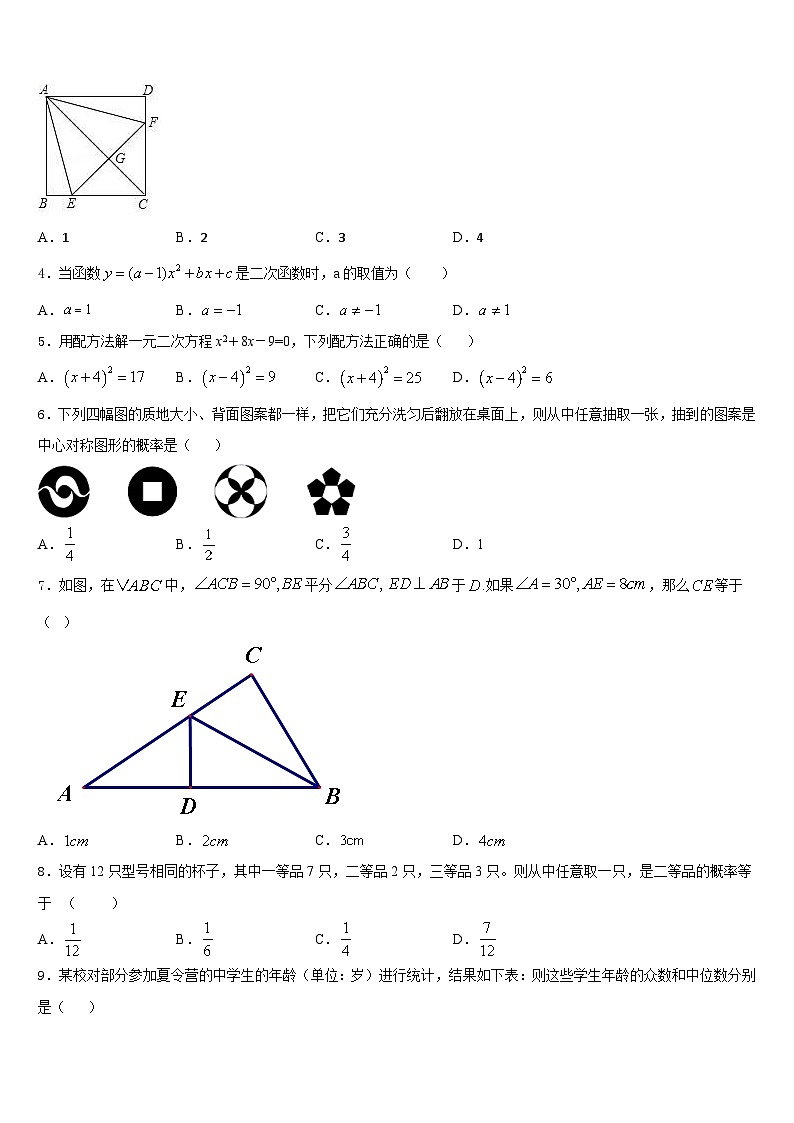 黑龙江省齐齐哈尔市昂溪区2023-2024学年九年级数学第一学期期末预测试题含答案第2页