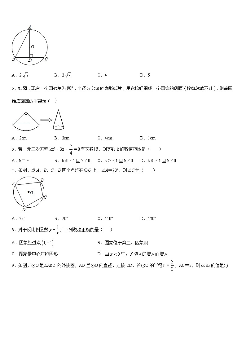 2023-2024学年河北省秦皇岛市抚宁县数学九上期末调研模拟试题含答案02